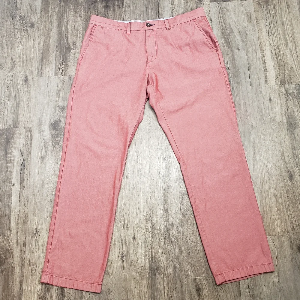 Tommy Hilfiger 38 (36) X 30 Red Casual Dress Pants Patriotic American Derby Work